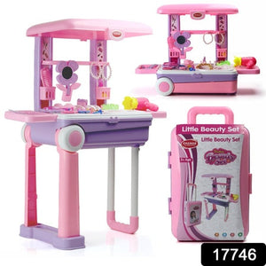17746 Big Beauty Set Suitcase On Wheel The Ultimate Beauty Set On Wheels For Girls Makeup Kit Is Easy To Clean  Use Portable Beauty Set With 25 Pieces For 3 Years Bis Approved. (Beauty Set Trolley)