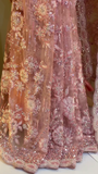 Designer Dusty Rose Pink Net Saree