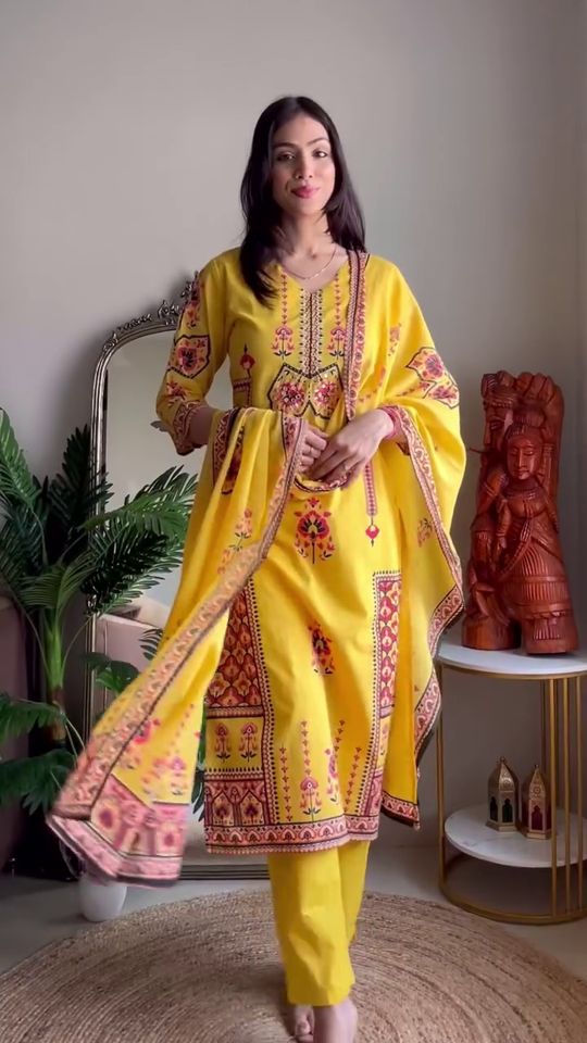 Festive or Casual Daywear Multi Shade Kurta Set